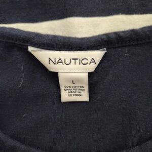 Nautica Women's Navy Blue & White Blouse